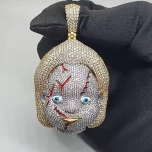 Trendy Fully Iced Out Sterling Custom Hip Hop Pendant Exaggerated Round Shape with Diamond From Indian Supplier for Rappers