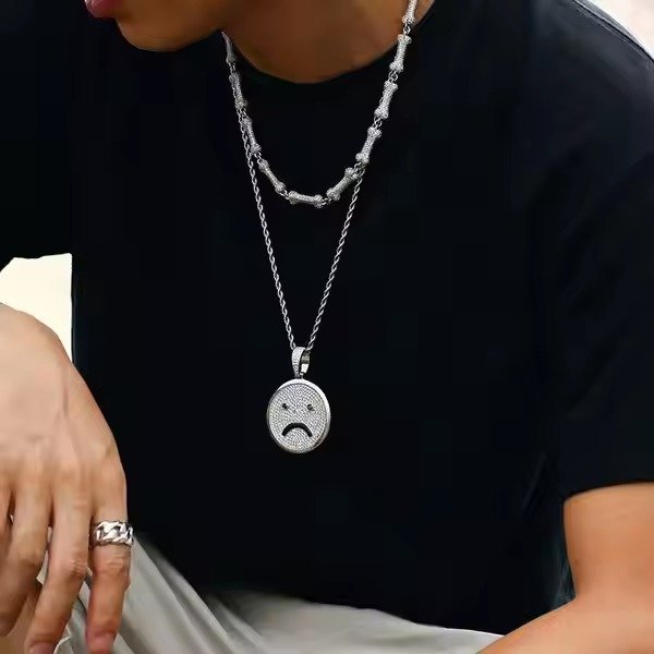 Unisex 925 Silver Custom Pendant Iced Fine Memory Design Diamond Moissanite Personalized Artist for Children's