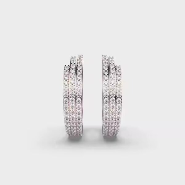 Fancy Style 14K Solid Gold Stud Earrings Round Cut Lab Grown Diamond Earring for Birthday Parties and Gifts