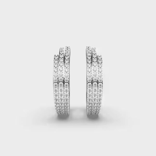 Fancy Style 14K Solid Gold Stud Earrings Round Cut Lab Grown Diamond Earring for Birthday Parties and Gifts