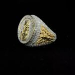 Custom Diamond Engagement Ring Handmade Round Cut Ring with Halo Setting for Wedding and Bridal Jewelry Collection