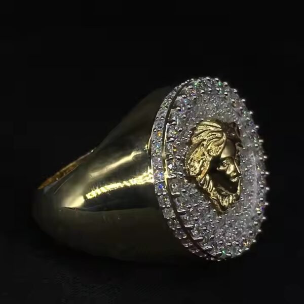 Designer Diamond hip hop Ring Unique Double Band Halo Ring for Luxury Jewelry Collection for men