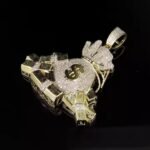 Hip Hop Pendant Iced Street Fashion Design Diamond Moissanite Jesus Cross Baguette Fine Plated pendant