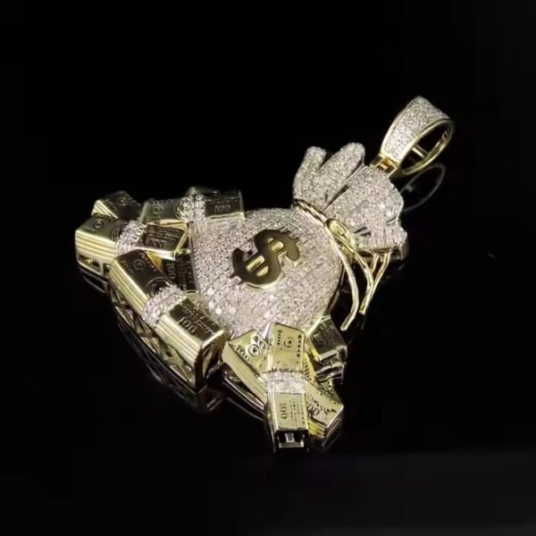 Hip Hop Pendant Iced Street Fashion Design Diamond Moissanite Jesus Cross Baguette Fine Plated pendant