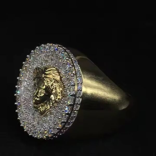 Designer Diamond hip hop Ring Unique Double Band Halo Ring for Luxury Jewelry Collection for men