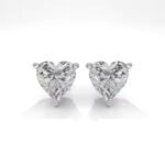 Luxury Women's Hoop Earrings Crafted In 10K silver With Lab Grown Round Diamond Dangle Style fashionable earrings