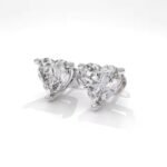 Luxury Women's Hoop Earrings Crafted In 10K silver With Lab Grown Round Diamond Dangle Style fashionable earrings