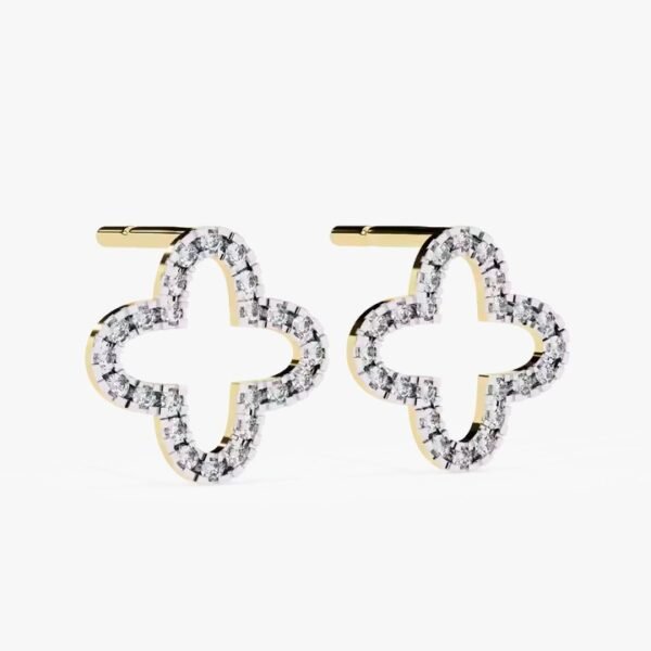 Luxury Women's Hoop Earrings Crafted In 10K Yellow Gold With Lab Grown Round Diamond Dangle Style