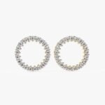 Trendy Classic 10K Yellow Lab Grown Diamond Earrings for Women for Wedding Parties and Anniversaries