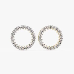 Trendy Classic 10K Yellow Lab Grown Diamond Earrings for Women for Wedding Parties and Anniversaries