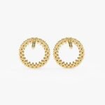 Trendy Classic 10K Yellow Lab Grown Diamond Earrings for Women for Wedding Parties and Anniversaries