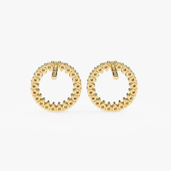 Trendy Classic 10K Yellow Lab Grown Diamond Earrings for Women for Wedding Parties and Anniversaries