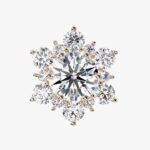 10K/14K/18K Rose Gold Round Lab Grown Diamond Leaf Design Classic Earrings for Women