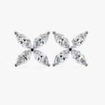 10K/14K White Gold Drop Earrings with Lab Grown Round Diamond for Women Party Wear
