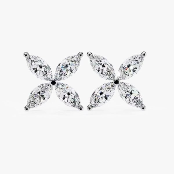 10K/14K White Gold Drop Earrings with Lab Grown Round Diamond for Women Party Wear