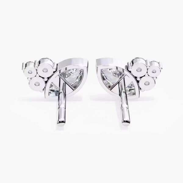 10K Yellow Gold Classic Round Lab Grown Diamond Earrings for Women Jewelry Gift