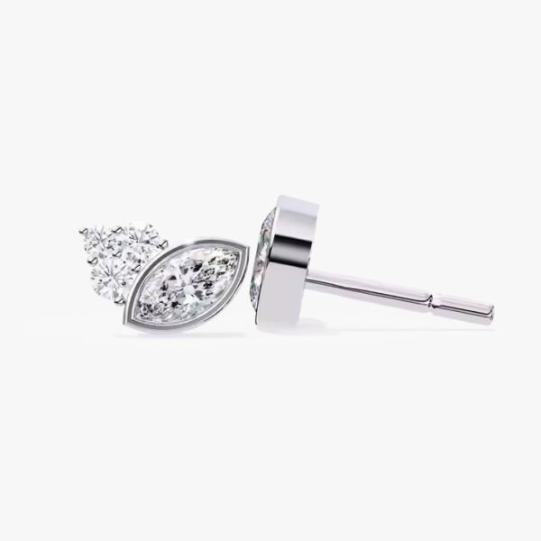 10K Yellow Gold Classic Round Lab Grown Diamond Earrings for Women Jewelry Gift