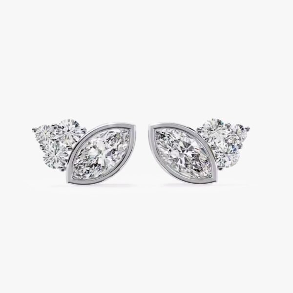 10K Yellow Gold Classic Round Lab Grown Diamond Earrings for Women Jewelry Gift