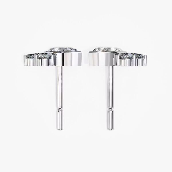 10K Yellow Gold Classic Round Lab Grown Diamond Earrings for Women Jewelry Gift