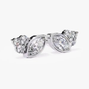 10K Yellow Gold Classic Round Lab Grown Diamond Earrings for Women Jewelry Gift