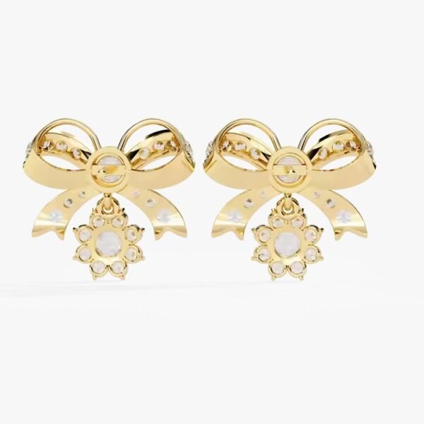 Unique Design Real Diamond and Gemstone Combo Earrings in 18K Yellow Gold for high end catalogs Available at Affordable Price