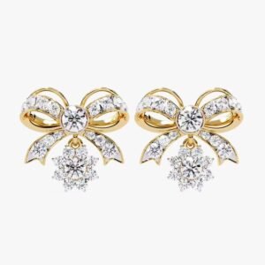 Unique Design Real Diamond and Gemstone Combo Earrings in 18K Yellow Gold for high end catalogs Available at Affordable Price