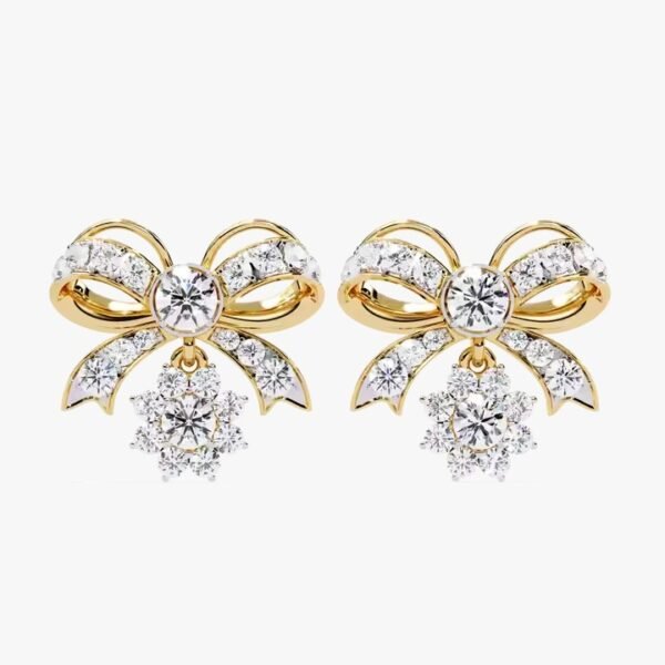 Unique Design Real Diamond and Gemstone Combo Earrings in 18K Yellow Gold for high end catalogs Available at Affordable Price