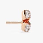 Gorgeous 10K Yellow Gold Hip Hop Stud Earrings with VS Clarity Round Lab Grown Diamond IGI Certified