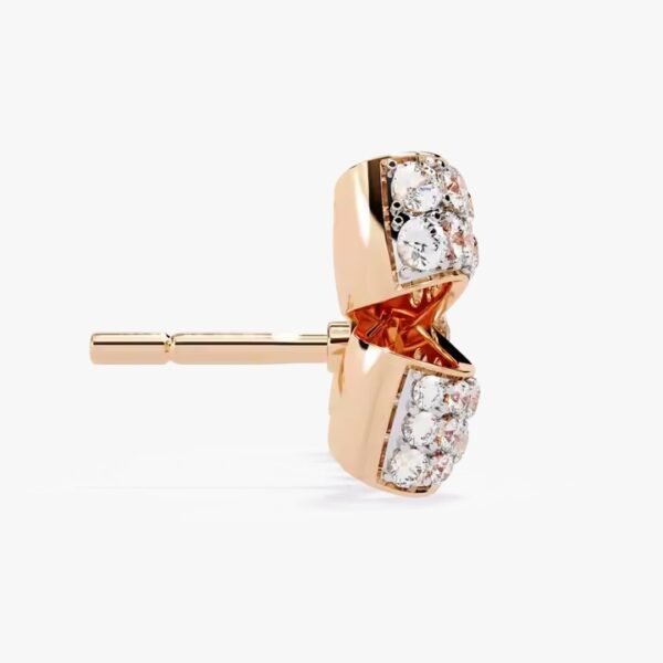 Gorgeous 10K Yellow Gold Hip Hop Stud Earrings with VS Clarity Round Lab Grown Diamond IGI Certified