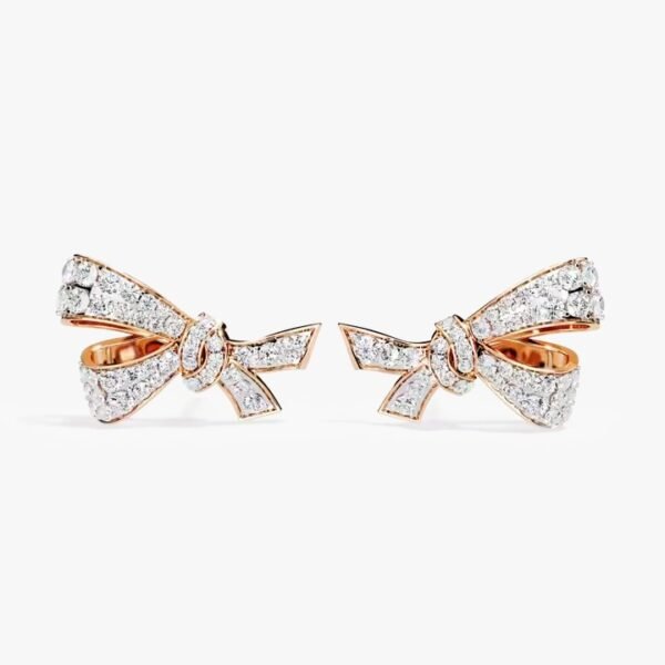 Gorgeous 10K Yellow Gold Hip Hop Stud Earrings with VS Clarity Round Lab Grown Diamond IGI Certified