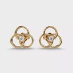 Gold Luxury VS Clarity Lab Grown Round Diamond Hoop Custom Party Wear Earring For Women