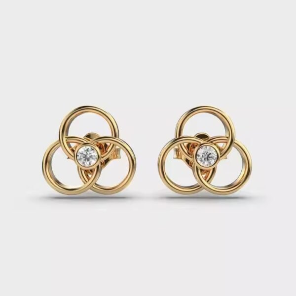 Gold Luxury VS Clarity Lab Grown Round Diamond Hoop Custom Party Wear Earring For Women