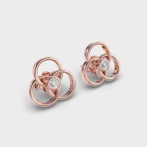 Gold Luxury VS Clarity Lab Grown Round Diamond Hoop Custom Party Wear Earring For Women