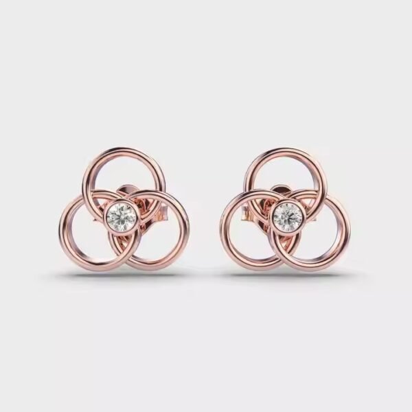 Gold Luxury VS Clarity Lab Grown Round Diamond Hoop Custom Party Wear Earring For Women