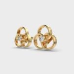 Gold Luxury VS Clarity Lab Grown Round Diamond Hoop Custom Party Wear Earring For Women