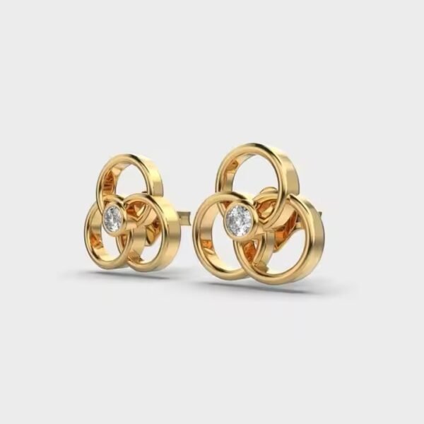 Gold Luxury VS Clarity Lab Grown Round Diamond Hoop Custom Party Wear Earring For Women