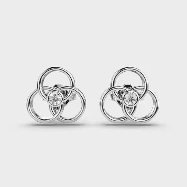 Gold Luxury VS Clarity Lab Grown Round Diamond Hoop Custom Party Wear Earring For Women