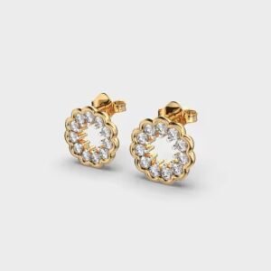 Rose/ White/ Yellow Gold Diamond Earring
