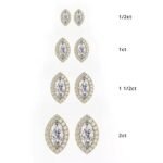 Classic 10K White Gold Round Lab Grown Diamond Earrings Women's Leaf Design Classic Style