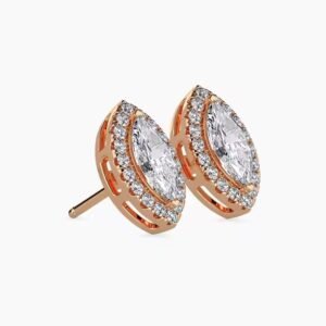 Rose Gold Round Diamond Earring