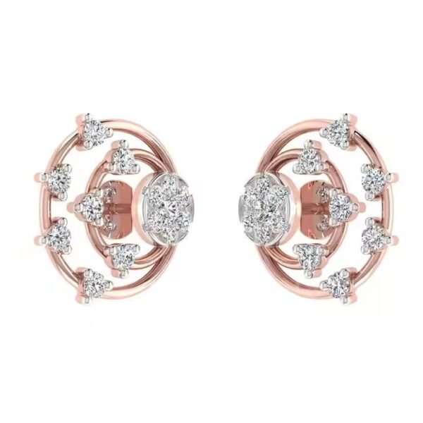 Customized Rose Gold Diamond Earrings for Anniversary Engagement Gift Party and Wedding Occasion Diamond Earrings