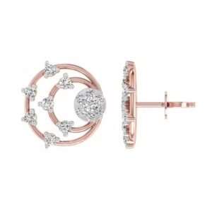 Rose/ White/ Yellow Gold Diamond Earrings