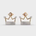 Rose Gold and Diamond Leaf Motif Earrings Nature-Inspired Elegance for Springtime Celebrations for Wholesale Supply