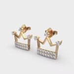 Rose Gold and Diamond Leaf Motif Earrings Nature-Inspired Elegance for Springtime Celebrations for Wholesale Supply