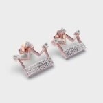 Rose Gold and Diamond Leaf Motif Earrings Nature-Inspired Elegance for Springtime Celebrations for Wholesale Supply