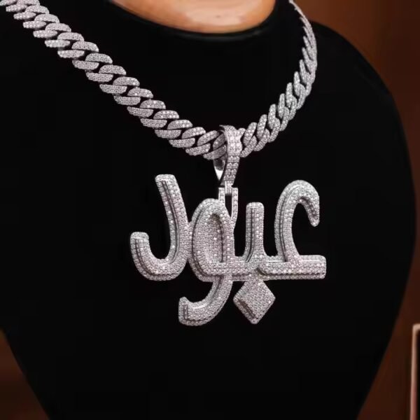 High Quality Men's Hip Hop Pendant Fully Iced baguette Cut Moissanite Diamond VVS1 VVS Heavy Moissanite Diamond Necklace