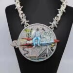 Unique Trendy pendant Exaggerated Round Shape Fully Iced Out Sterling Silver Custom Hip Hop Pendant for Rapper from supply