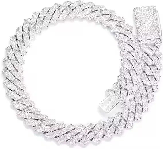 Lab Grown Diamond 14K Custom Gold Cuban Link Chain Luxury Cut Fine Chains Necklaces for Men Trendy Rhodium Plated Hip Hop Gift