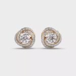 Glowing Galaxy Diamond Stud Earrings Moissanite Jewelry for Engagement Religious Style