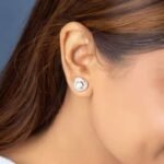 Glowing Galaxy Diamond Stud Earrings Moissanite Jewelry for Engagement Religious Style